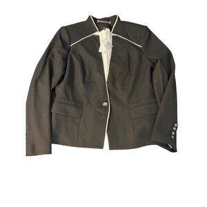 White House Black Market Piped Contrast Blazer Jacket Professional Size 14 NWT